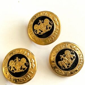 St. John Gold and Black Crest Buttons